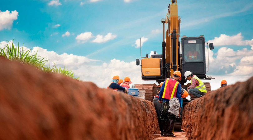 builders doing excavation 